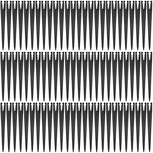 Gardrip 100 Pieces Drip Irrigation Support Stakes for 1/4 Inch Tubing: 1/4'' Drip Tube Holder Stakes for Irrigation Hose Emitter Support Greenhouse Garden Vegetable Flower Beds Herbs Growing