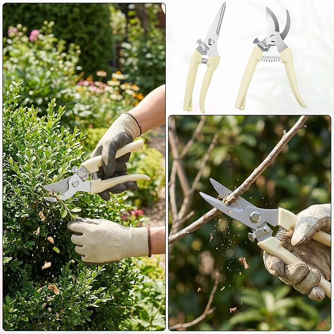 12 Pcs Garden Shears Pruning Garden Clippers Bulk Bypass Pruner Heavy Duty for Gardening Hedge Plant Cutting Flower Scissors for Tree Trimming Bonsai Cutting Fruits Picking