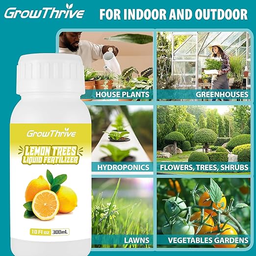 Lemon Tree Liquid Fertilizer - Microbial Organic Citrus Tree Fertilizer for Potted Trees & Indoor Plants, Meyer Lemon Tree Food, Concentrated Nutrient Solution