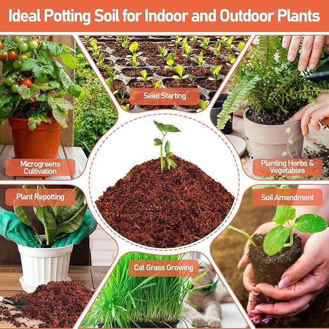 Legigo 100 Pcs 40mm Coco Coir Pellets Seed Starter Soil Mix- Organic Coconut Coir Potting Soil Pods for Seedling, Coco Peat Soil Discs for Indoor & Outdoor Plants Bonsai Herbs Vegetables and Flowers