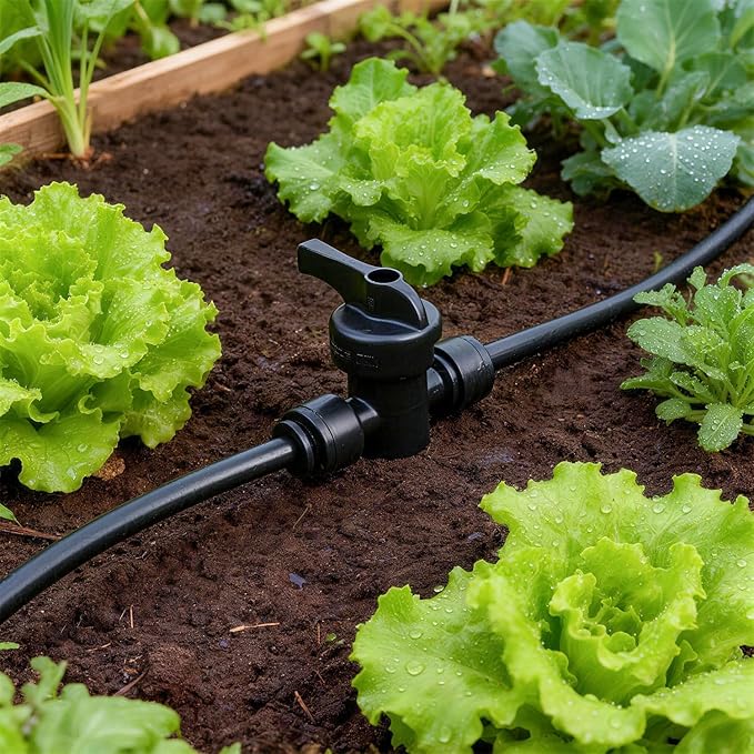 RedChili 12 PCS Quick Connect Drip Irrigation 1/4" Shut Off Valve Fitting, Universal In-line Shutoff Valves for 1/4-Inch Drip Tubing Leak Free Fittings for Sprinkler Irrigation System Connection