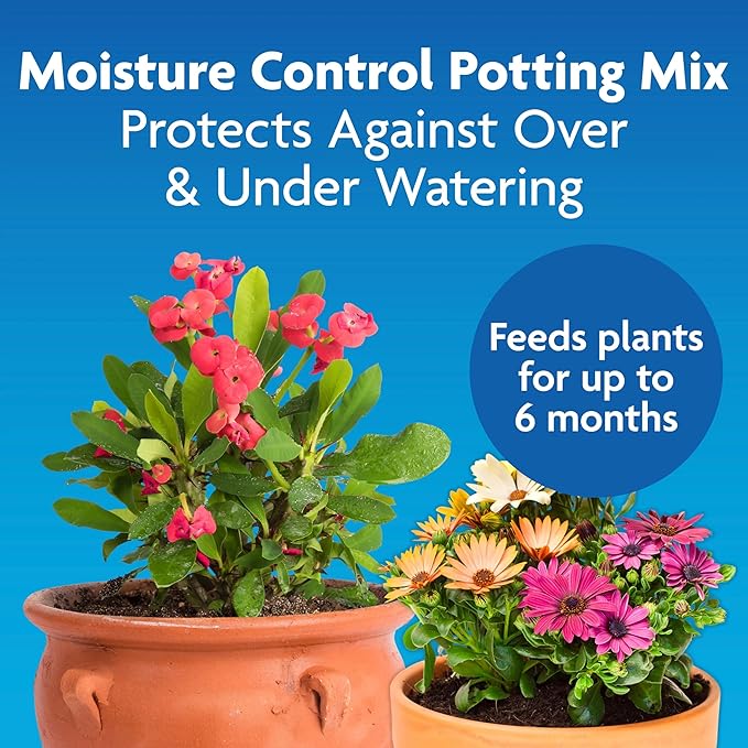 Miracle-Gro Moisture Control Potting Mix - Plant Soil For Container Plants, Protects against Over- and Under-Watering, 8 qt. (3-Pack)