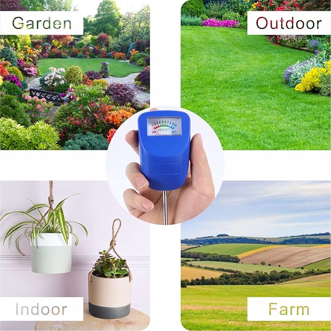 XLUX Soil Moisture Meter, Plant Water Monitor, Hygrometer Sensor for Gardening, Farming, Flower Pot, Indoor and Outdoor, 8 Pack