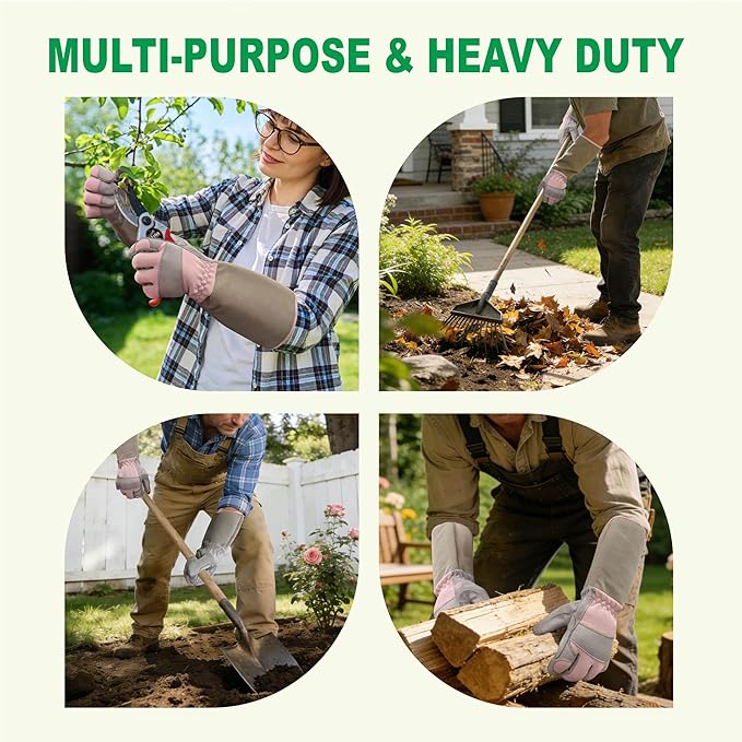 Rose Pruning Gloves Thorn Resistant, Embroidery Gardening Gloves with Extra Long Forearm Protection