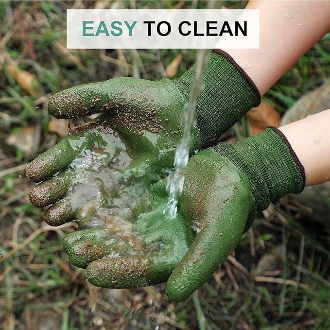 Trifabricy Garden Gloves for Women/Men - 6 Pairs Latex Gardening Gloves with Grip, Protective Work Gloves for Lawn Yard