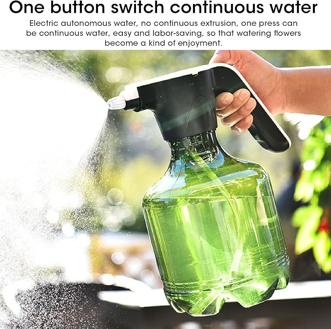 Tyenaza Electric Spray Bottle, 3L Rotating Nozzle Automatic Garden Sprayer Can 800mah USB Rechargeable Continuous Spray Bottle for Garden, Fertilizing, Cleaning(Green)