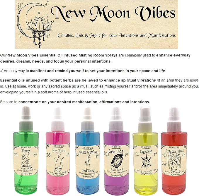 High John the Conqueror Room Spray by New Moon Vibes - Power Protection Prosperity Success Clear Pathways Spells Rituals - Handmade with Essential Oils - Wicca Pagan Hoodoo Magick Manifestation