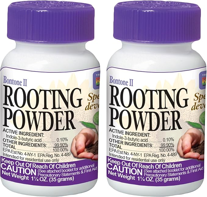 Bonide Bontone II Rooting Powder, 1.25 oz Ready-to-Use Dust for Houseplants and Transplants Speeds Root Development (Pack of 2)