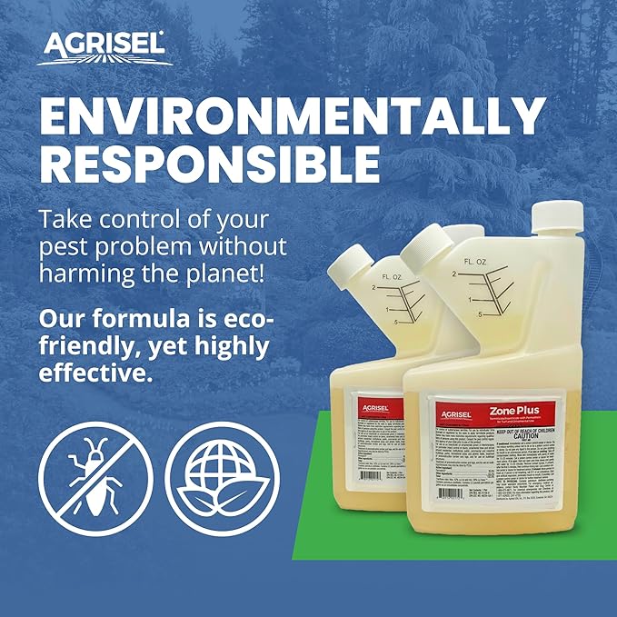 Agrisel Zone Plus Insect & Pest Control, Broad Spectrum, for Indoor & Outdoor, Effective Against 100 Pests, Eco-Friendly, 3-Pack of Disposable is Included with Purchase, 16 Ounce