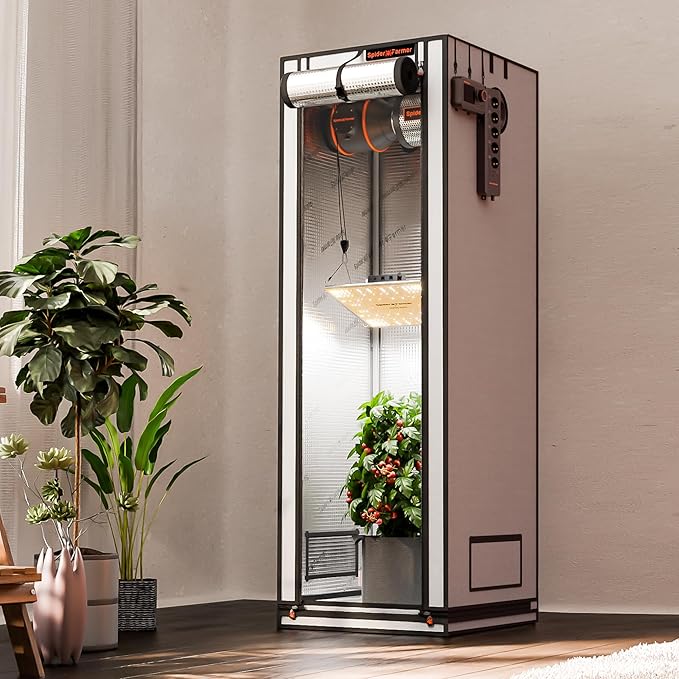 Spider Farmer Pro Series 2x2x6 Grow Tent, 24"x24"x72" with Roll-up Door, Observation Window Floor Tray, 2000D Thicken Mylar Canvas, 2x2 for Hydroponic Indoor Growing for SF1000, SF1000, SE1500, G1500