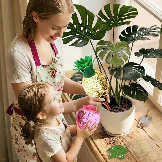 Extra Large Plant Watering Globes for Plants - 19oz Plant Watering Devices, Vacation Self Watering Globes with Slow Release, Indoor Plant Watering Bulbs, Plastic, 2-Pack(2 Pineapples)