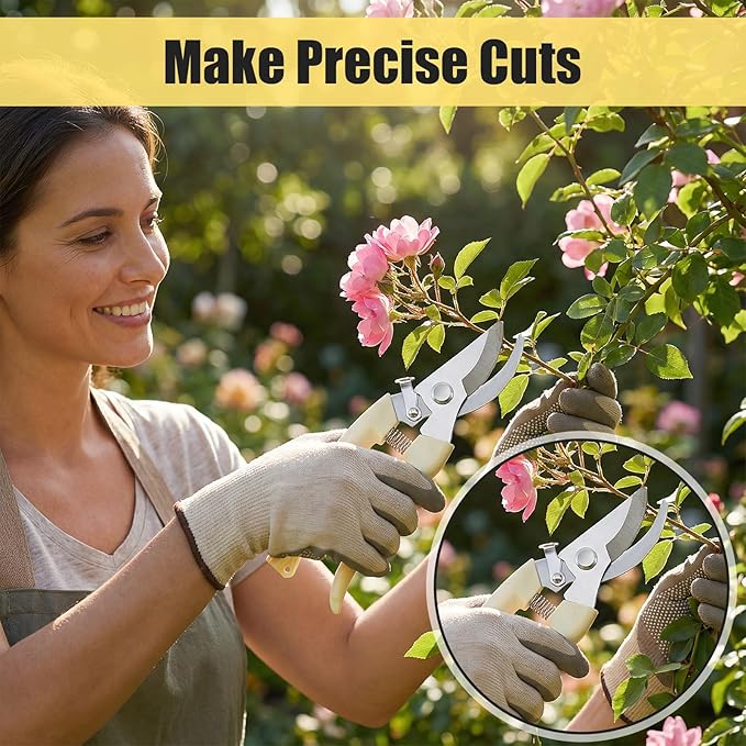 12 Pcs Garden Shears Pruning Garden Clippers Bulk Bypass Pruner Heavy Duty for Gardening Hedge Plant Cutting Flower Scissors for Tree Trimming Bonsai Cutting Fruits Picking