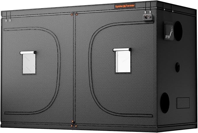 Spider Farmer 10x5 Grow Tent, 120"x60"x80", with Hook for Controller, 1680D Thicken Mylar Canvas, Enlarged View Window for Indoor Hydroponic Growing for SF7000, SE7000, G7000