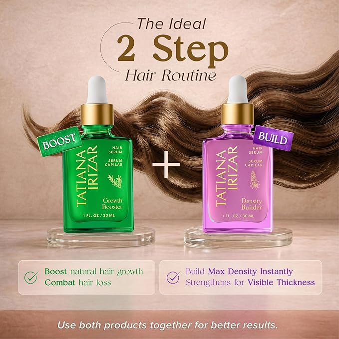 Hair Thickening Serum - Hair Density Serum Builder for Women Made in USA 30ml - Clinically Proven Scalp Treatment Non-Greasy - Biotin, Argan, Caffeine & Pea Peptides - Thinning, Fine or Damaged Growth