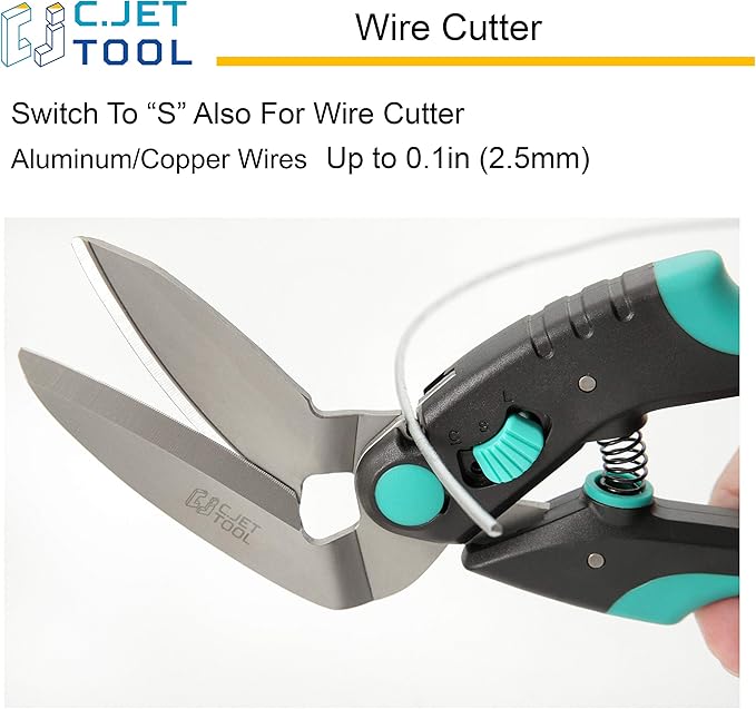C.JET TOOL 10" Heavy Duty Carpet Cutter, Industrial Scissors, Multipurpose, Professional Soft Grip Stainless Steel (Turquoise)