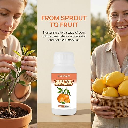 10oz Organic Citrus Probiotic Fertilizer - Natural Liquid Plant Food for Lemon, Fruit Trees & Vegetables - Promotes Root Growth & Green Leaves