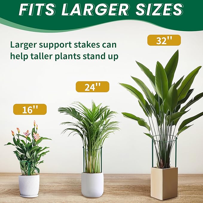 TCBWFY 14" Dx32 H Plant Supports Stakes for Large Heavy Plants,10Pack Peony Supports,Heavy Duty 5mm Wire Peony Cages,Interlock Garden Supports Ring Border Support,Plant Support Cage for Rose Flower