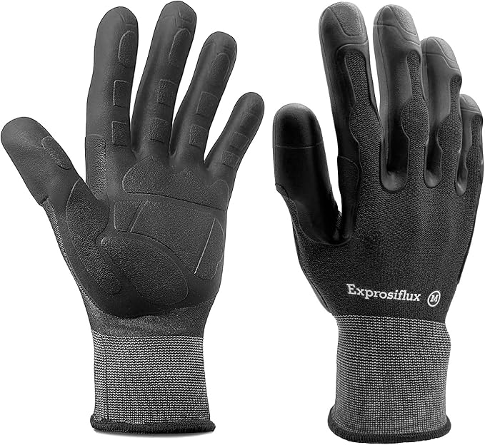 2 Pairs Thickened Non-Slip Gardening Gloves, Recyclable TPE Coating, Durable Breathable Work Gloves for Weeding, Planting, Landscaping & Yard Work, Universal Fit, Black