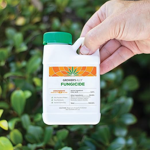 Grower's Ally Fungicide for Plants Concentrate - Indoor Outdoor Plant Fungicide Treatment Control for Powdery Mildew, Alternaria Blight, Rot, Fungus - Trusted by Cultivators - 8 Oz, Makes 5 Gallons