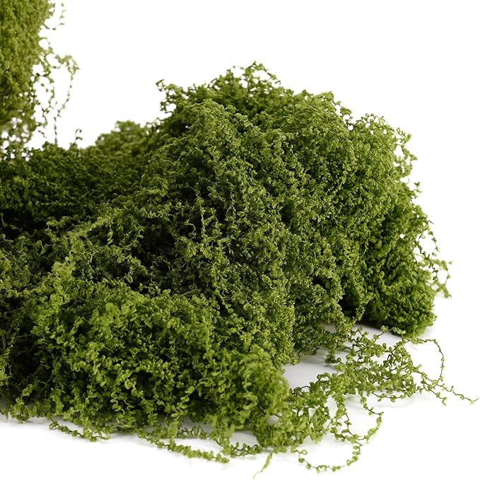USMOLA 3.5OZ Fake Moss for Plants Indoor - Artificial Moss for Table Centerpieces, Fairy Gardens, Terrariums - Realistic Faux Grass for Wedding Christmas Party Decor (Natural Green)