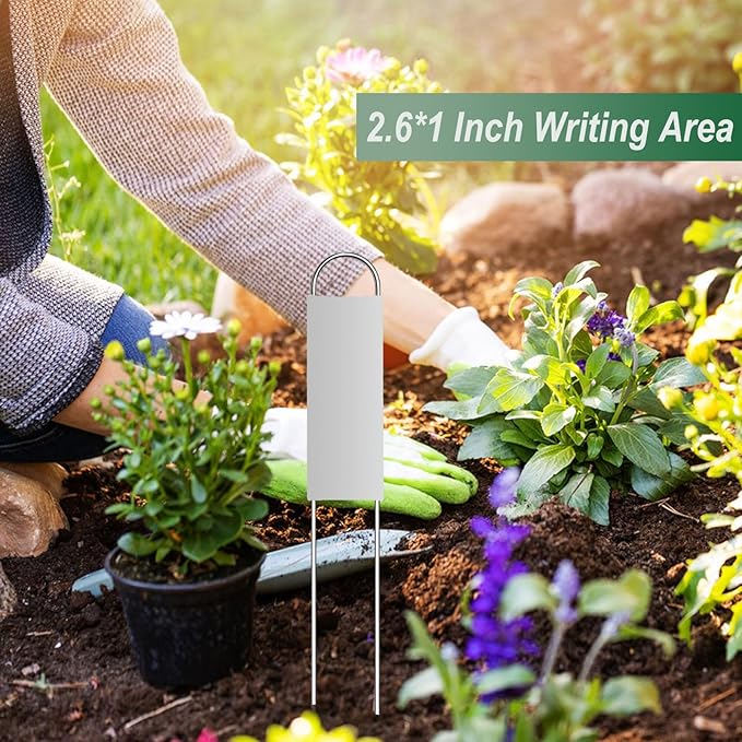 50 Pieces Metal Plant Labels 11.8 Inch Aluminum Metal Plant Tags Garden Label Markers Outdoor Planting Garden Markers for Plants Vegetables Herb Seedlings Flowers