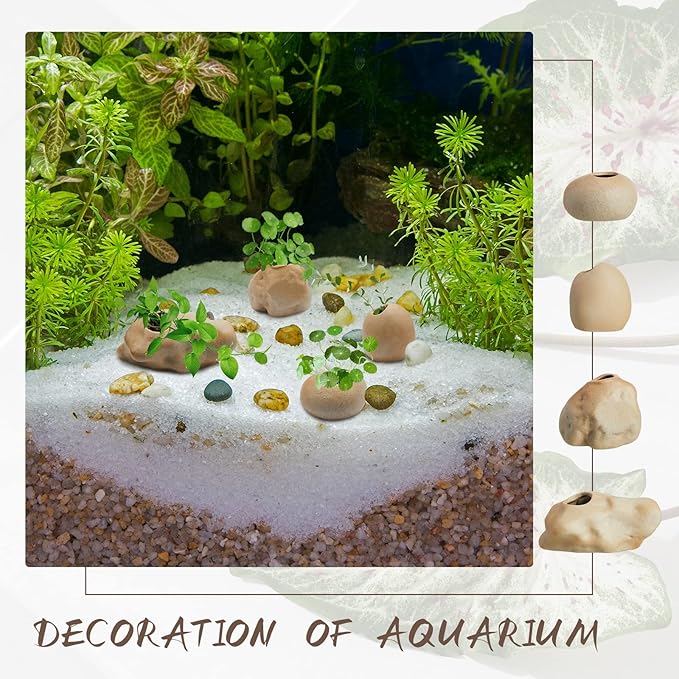 Norme 8 Pcs Aquarium Plant Holder Fish Tank Plants Holder Aquatic Plant Pots Holders Aquarium Ceramic Plants Anchors Weighted Aquariums Planters for Fish Tank Decoration Aquascaping Decorations