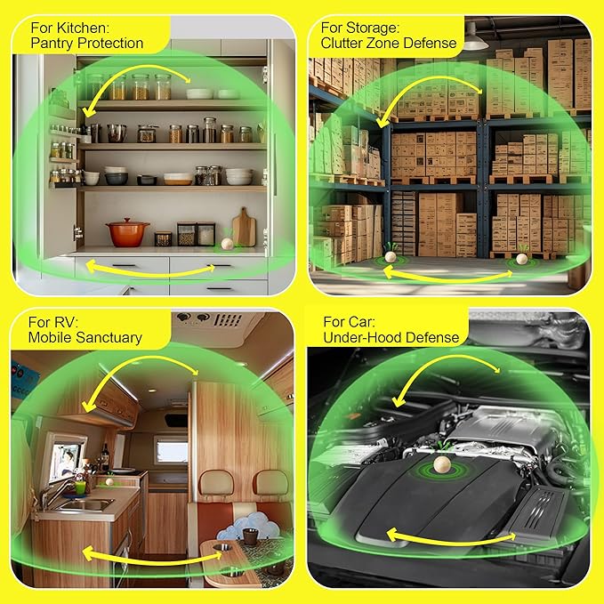 Rodent & Mice Repellent 12 PCS,Mouse Repellent Balls for Longer Lasting Scent | Indoor, Outdoor, Car Engine Protection | Mice, Rat Deterrent for Home, Garage, Attic | Pet & Kid Safe