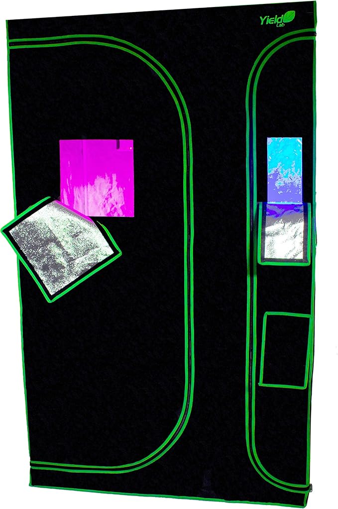 48" x 36" x 80" 2 in 1 Grow Tent Kit with Viewing Windows & Flood Trays – Dual Hydroponic Grow Tents - Smell Proof Grow Tent - for Indoor Growing