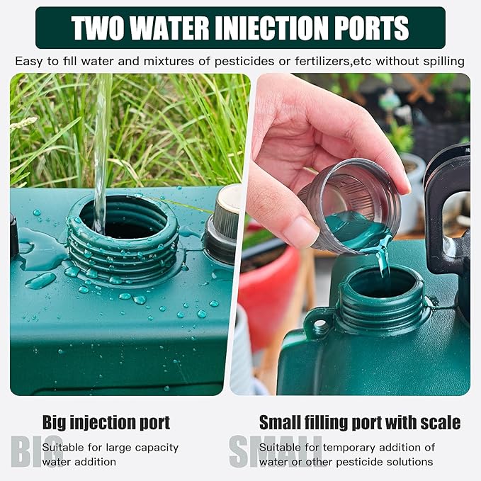 2.6 Gallon Battery Powered Garden Sprayer, Electric Sprayer Weed Yard Lawn Sprayers with 3 Mist Nozzles, USB Rechargeable Handle & Retractable Wand & Adjustable Strap (Green)
