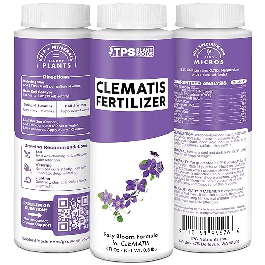 Clematis Fertilizer – Liquid Plant Food for More Blooms, Stronger Vines & Vibrant Flower Color, 32 oz
