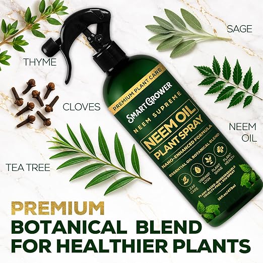 Neem Oil Spray for Plants Botanical Blend – Plant Wash with Natural Essential Oils, Simple Ready-to-Use Plant Spray for Gardens, Houseplants, Indoor & Outdoor Plants – 16 oz