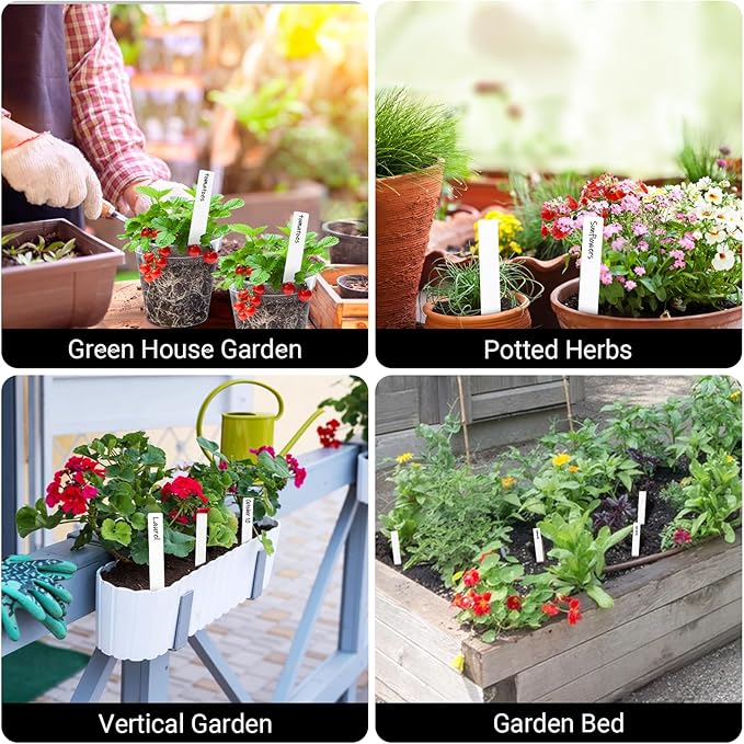 Greaner Plant Tags 50PCS, 6 Inch Plastic Garden Labels, Plant Markers for Plants Waterproof, Plant Name Tags for Indoor Outdoor Plants, Plant Name Stakes for Vegetable, Herb, Flower, Tree, Seedling