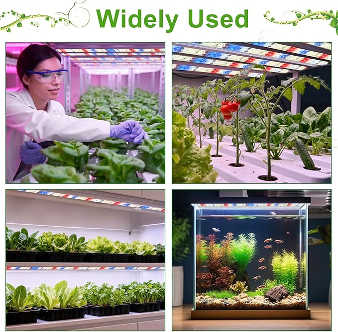 LED Grow Light Strips for Indoor Plants, 3 Head Each 10ft 120LED Red Blue White Full Spectrum Plant Grow Light Tape with 3 Timers Dimmable Auto On/Off, 24W Plug in Plant Light for Seedling Shelf