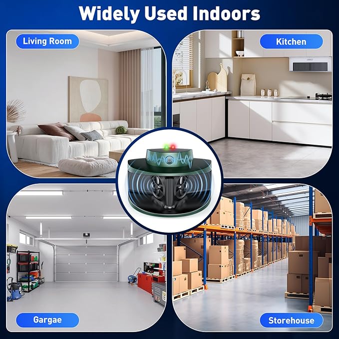 2026 Upgraded Ultrasonic Repeller & Insect Indoor Repeller, Pest Control, Repellent Roach, Mouse, Bugs, Mosquito, Mice, Spider, Ant - Pet & Human Safe
