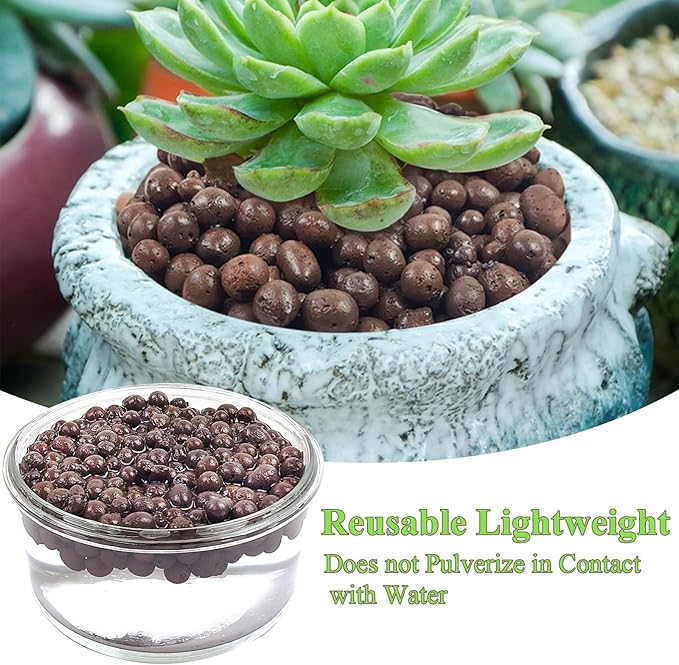 FANTIAN 2 lbs Clay Pebbles for Plants, 8-12 mm Leca Clay Balls for Indoor Plants, Orchid Potting Mixes, Hydroponic Growing, Aquaponics, Potted Top Dressing and Drainage