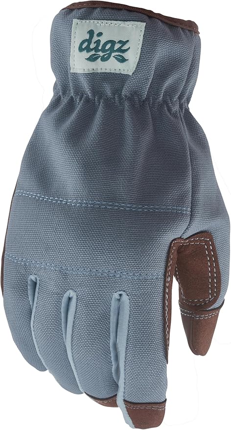 Digz Women's Small Duck Canvas Garden Gloves, Touchscreen, Blue