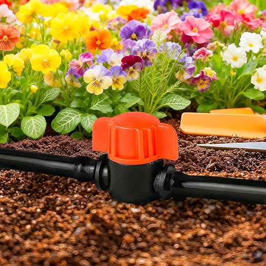 30 Pack 1/4" Drip Irrigation Shut Off Valves, Drip Line Shut Off Switch Valve for 1/4 Inch Drip Irrigation Tubing Water Flow Control In-Line Valve for Garden Drip Systems