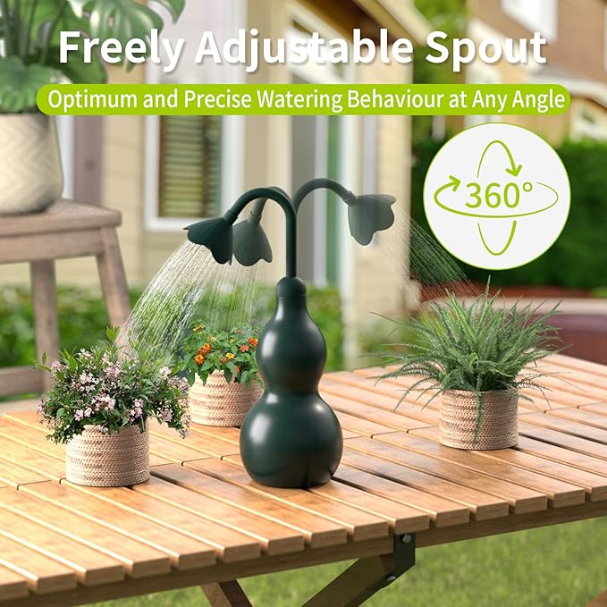 BKSAI Squeeze Bottles for Plants, 11oz Small Watering Can for Succulent, Muti-Function Squirt Bottle for Seedling Watering, Wash, Tattoo, Dark Green