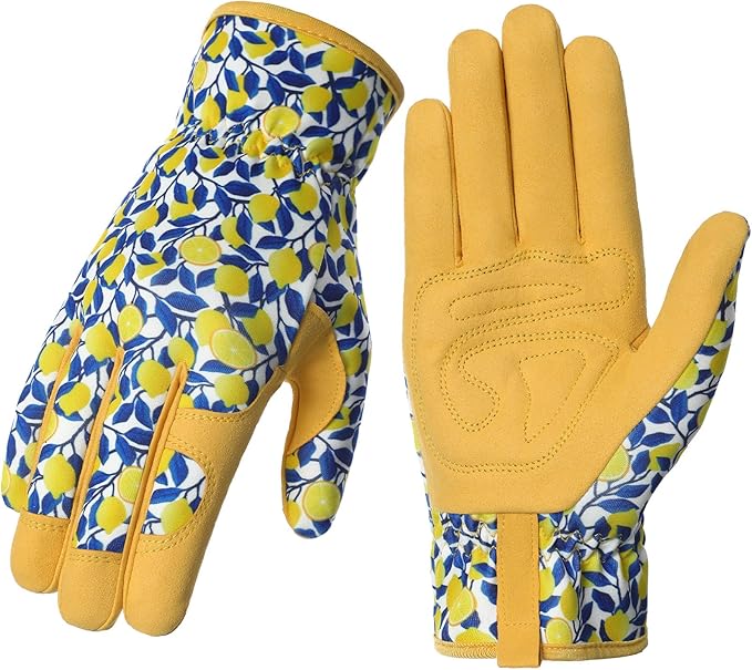 Tavaleu Gardening Gloves for Women, Thorn Proof Puncture Resistant Leather Garden Gloves, Breathable Working Gloves