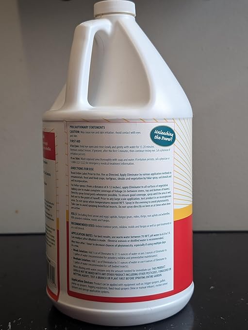 Eliminator® Natural Insecticide & Fungicide Spray – Organic, Oil-Free Pest Control for Spider Mites, Aphids & Powdery Mildew, Botrytis, Fungus Gnats – Residue-Free, Indoor & Outdoor Plant Protection