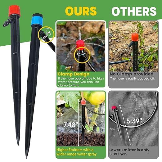Maotong 55ft Drip Irrigation System Kit, Garden Watering System DIY Automatic Irrigation Equipment Set for Lawn Raised Bed Greenhouse Plant Watering with 1/4'' Tubing, Drip Emitters, Connectors
