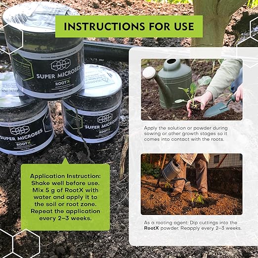 RootX – Premium Mycorrhizae Rooting Powder | Enhance Root Growth & Nutrient Uptake | Mycorrhizal Fungi & Trichoderma | Organic Soil Booster for Stronger Plant Roots