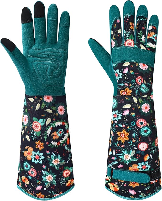 Trifabricy Gardening Gloves for Women, Breathable Leather Garden Gloves with Grip, Thorn-Proof Puncture-Resistant Work Gloves