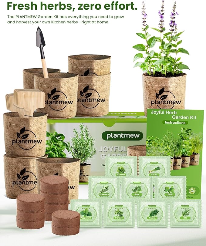 Herb Seeds Variety Pack – 9 Culinary Heirloom Seed Kits for Indoor/Outdoor Planting | Unique Gardening Gifts for Mom, Women, New Home & Kitchen | Complete Herb Garden Starter Set with Gift Packaging