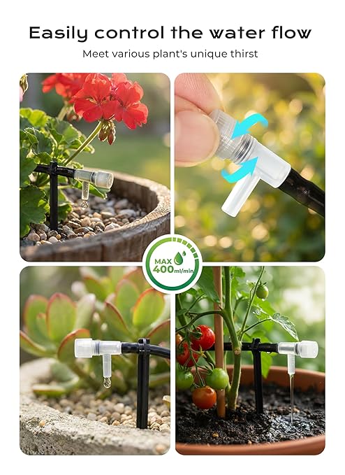 Solar Drip Irrigation System with USB Charging, Indoor Outdoor Plant Watering Devices for 15 Potted Plants, Automatic Watering System IP44 Waterproof 2200mAh for Garden Farm Greenhouse(Green)