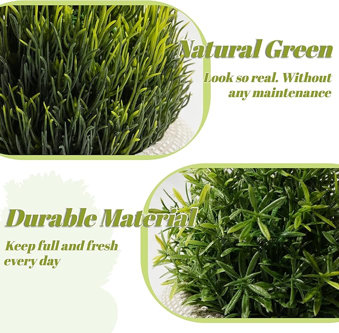 2 Pack Small Fake Plants in Cement Planter for Bathroom Decor, 6.1/5.7 Inch Artificial Plants Indoor, Small Faux Plants Indoor for Home Room Bedroom Farmhouse Kitchen Office Decor - Rosemary
