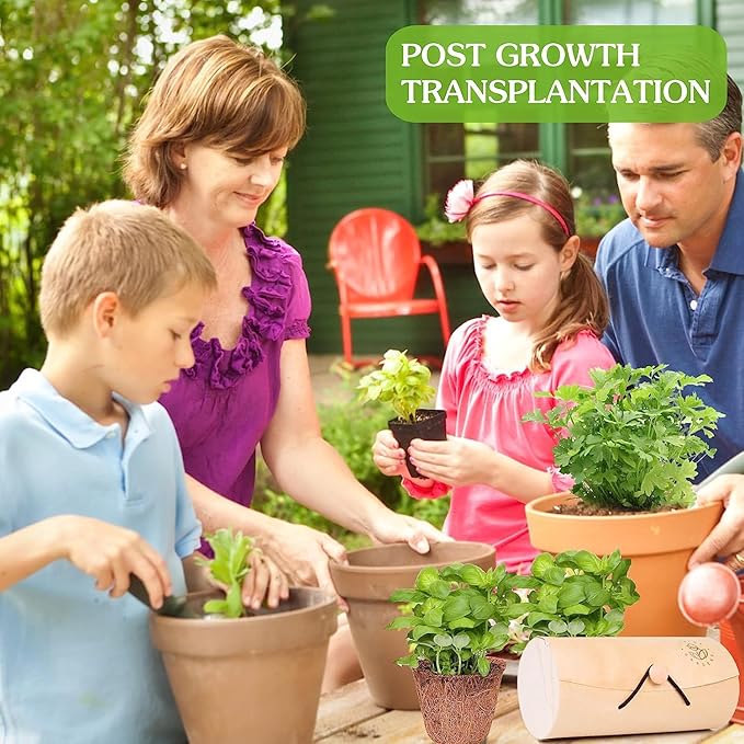 Indoor Herb Garden Starter Kit, Ushine 7 Herb Seeds Grow Kit Basil, Cilantro, Parsley, Mint, Dill, Thyme,Sage, DIY Kitchen Plant Grow Kit for Growing Herb Seeds Perfect Gardening Gifts