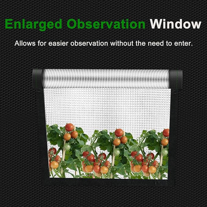 ATOUR 34”x34”x72” Grow Tent, Reflective 600D Mylar,Hydroponic Grow Tent with Observation Window and Floor Tray for Indoor Plant Growing 3’x3’