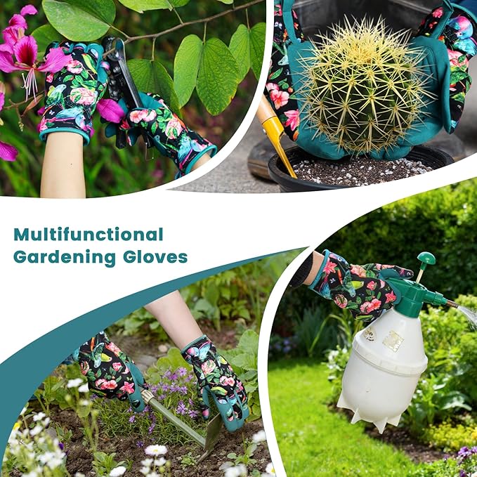 fauson Gardening Gloves - Gardening Gloves for Women Firm Grip Breathable Garden Gloves Thorn Proof for Digging, Planting