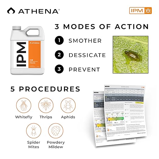 Athena IPM Plant Pest Control Solution | Broad Spectrum Fungicide & Insecticide for Indoor and Outdoor Plants | Supports Control of Spider Mites, Powdery Mildew, and Common Plant Pests | 32 Ounce